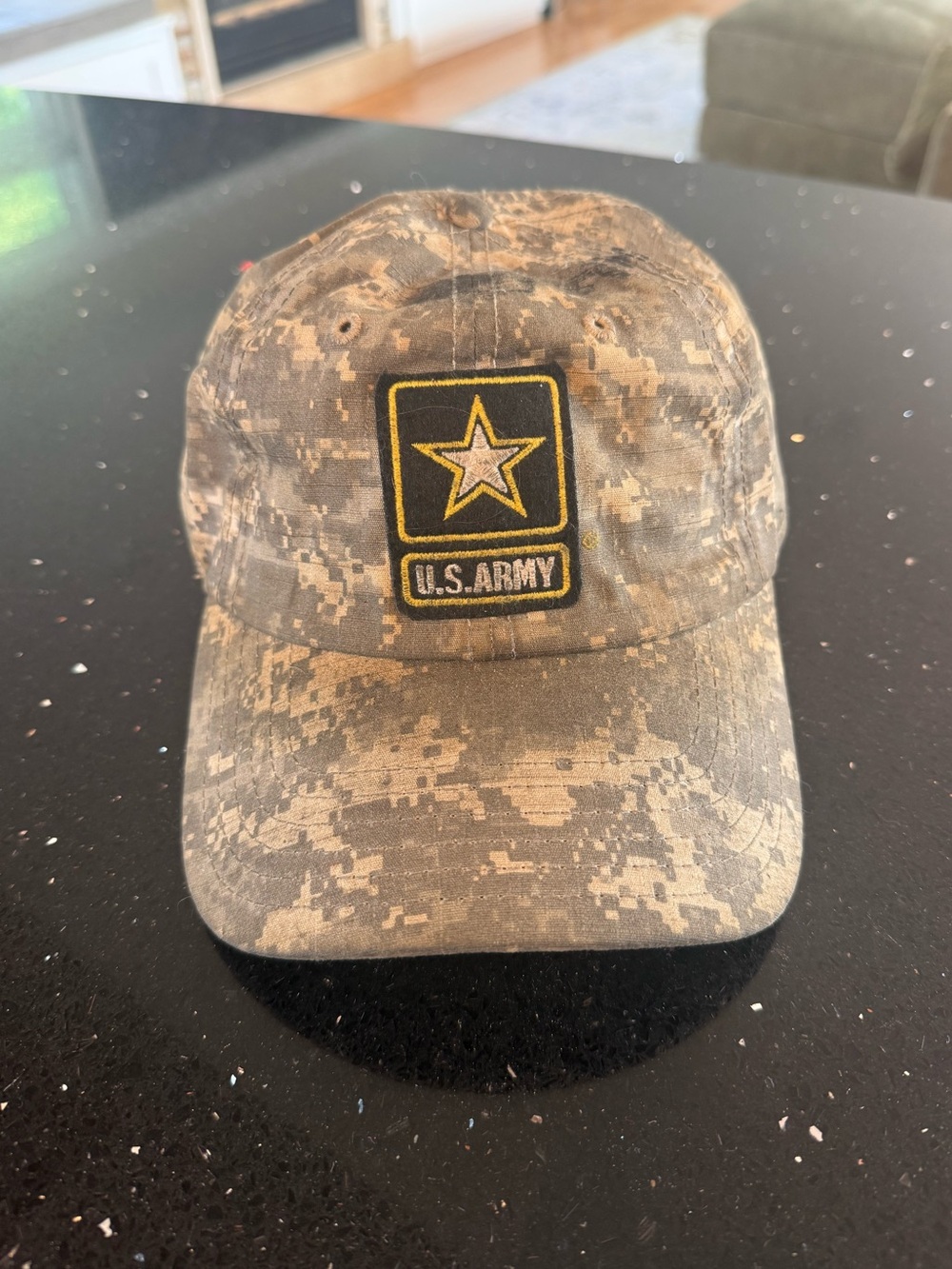U.S. Army Digital Camo Baseball Cap with Yellow Star Patch